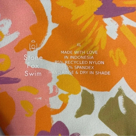 Stone Fox Free People Bikini Bottom Yucca Bottom in Bloom XL Peach Floral Beach - Picture 10 of 11